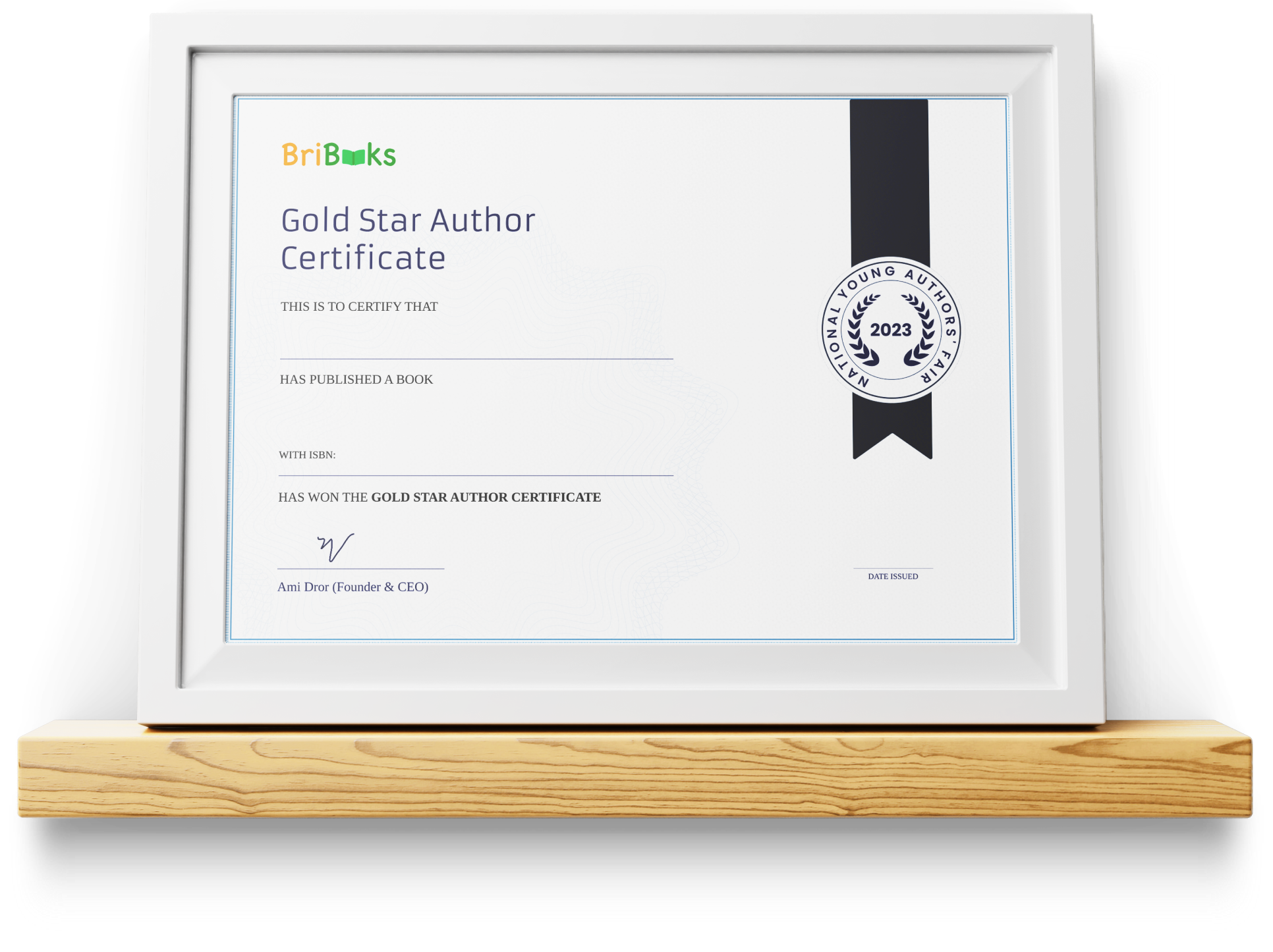 Gold Star Author Certificate
